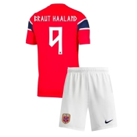 Camiseta Noruega Erling Haaland #9 Primera Equipación Replica Mundial 2026 para niños mangas cortas (+ Pantalones cortos)